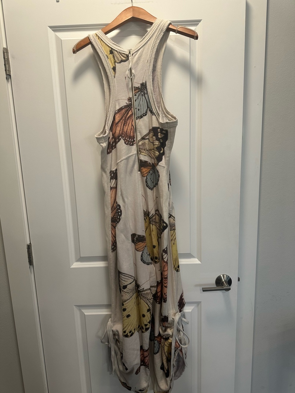 Anthropologie Daily Practice Plattsburgh Sleeveless Jumpsuit. Ivory Butterfly. M - Picture 6 of 8